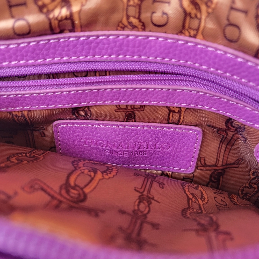 Tignanello Geniune Leather Fully Lined Purple Shoulder Bag - Picture 12 of 12